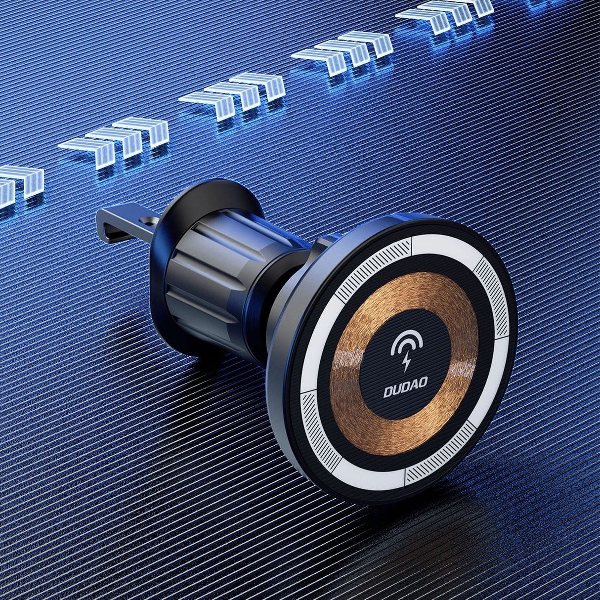 Magnetisk holder med MagSafe induktiv oplader til cockpit/luftventil 15W Dudao F12MAX+ - sort