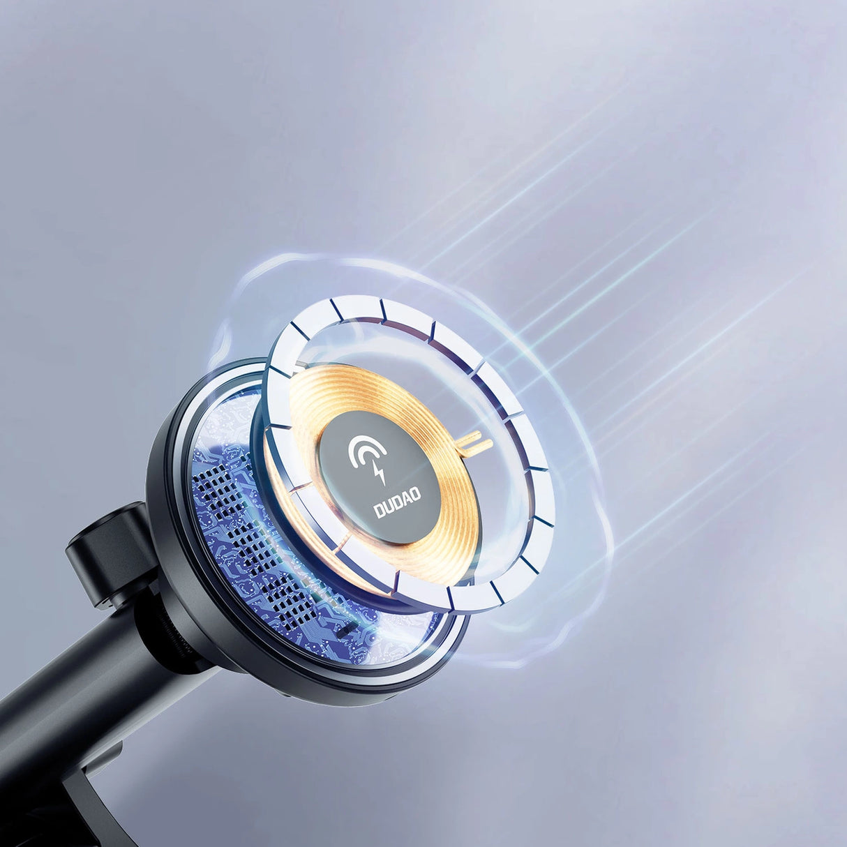 Magnetisk holder med MagSafe induktiv oplader til cockpit/luftventil 15W Dudao F12MAX+ - sort