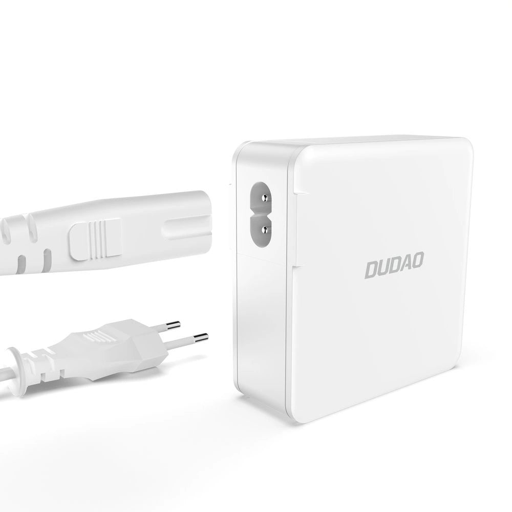GaN 100W hurtig vægoplader 2 x USB-C / 2 x USB Dudao A100EU - hvid