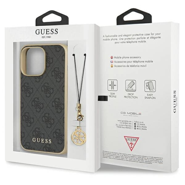 Guess 4G Charms Collection case til iPhone 14 Pro Max - grå