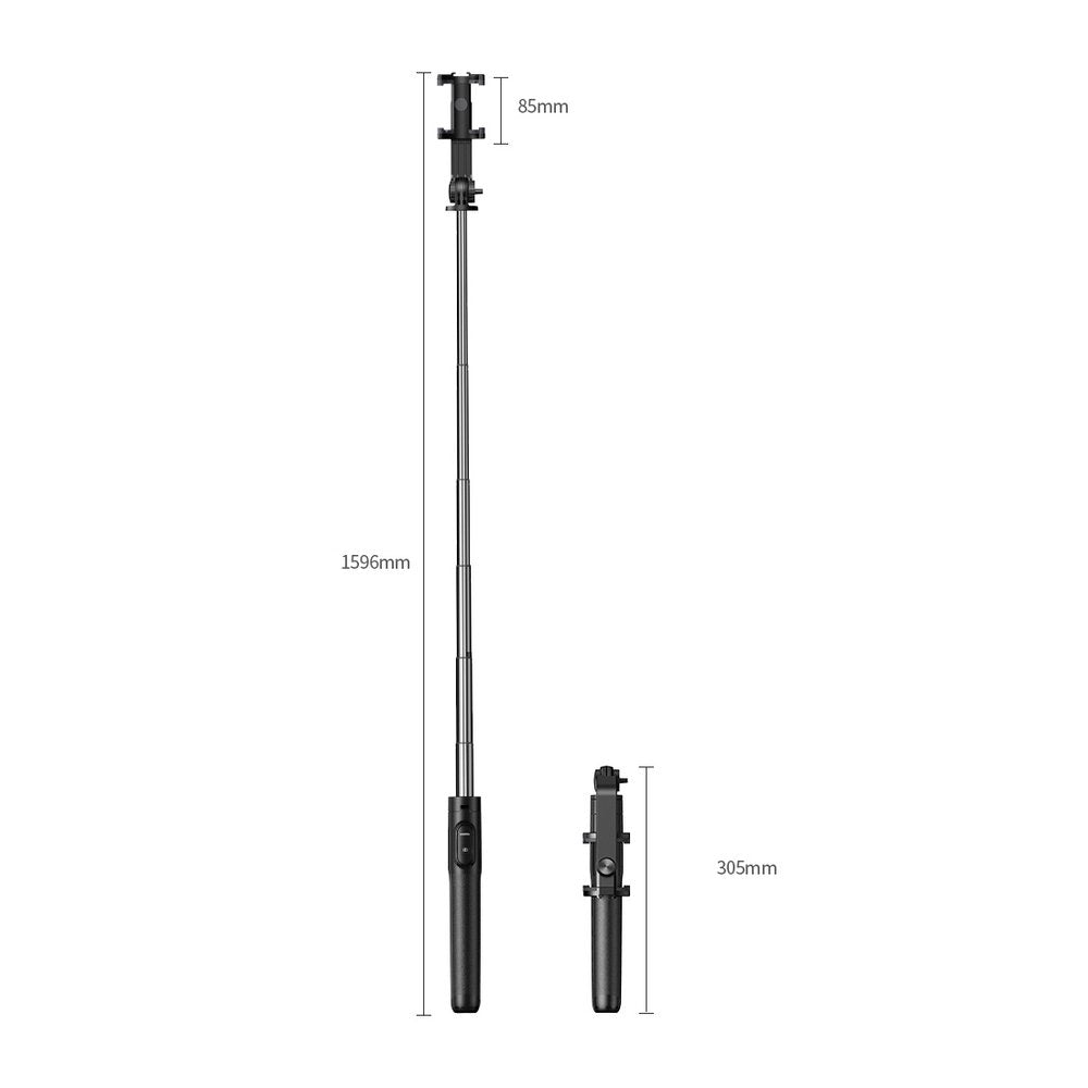 Selfie stick Ugreen LP586 teleskopisk stativ med Bluetooth fjernbetjening 1,5 m - sort
