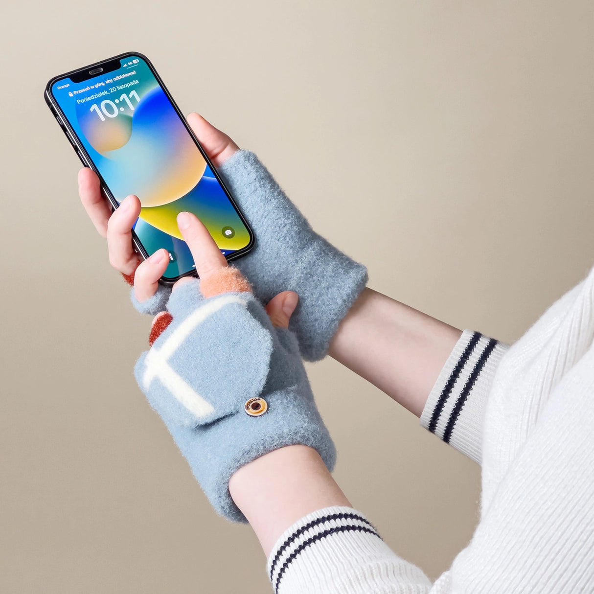 Vintertelefonhandsker til kvinder/børn - blå