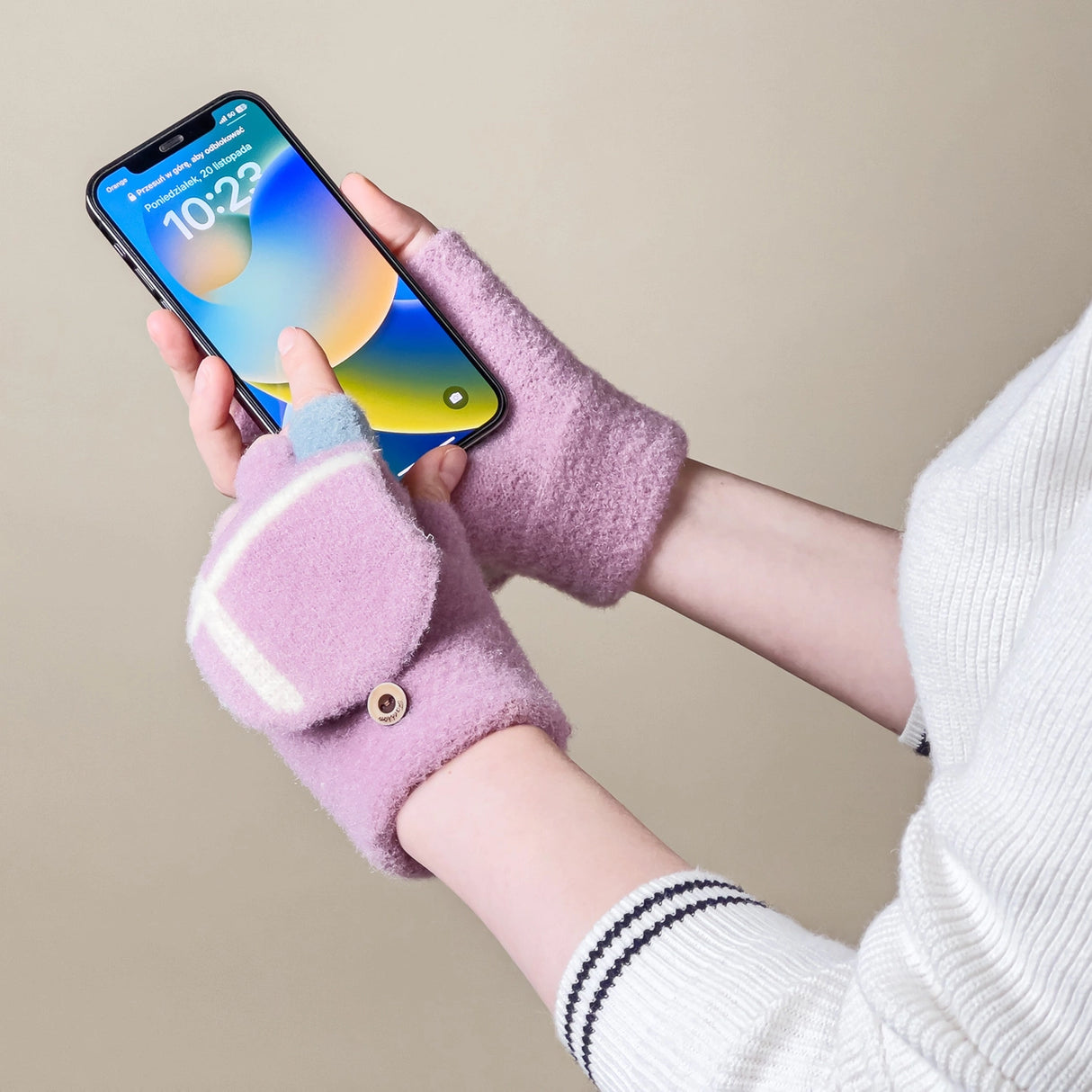 Vintertelefonhandsker til kvinder/børn - lyserøde