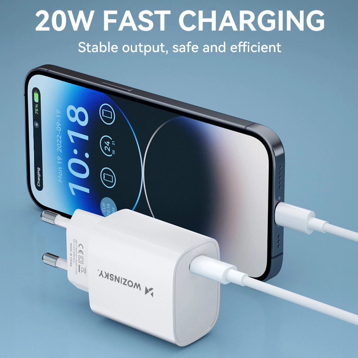 Wozinsky WGWCCW 20W USB-C vægoplader - hvid