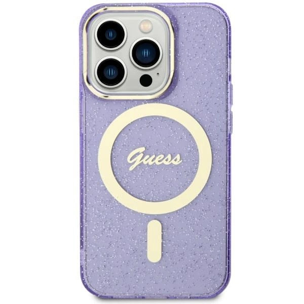 Guess GUHMN61HCMCGU iPhone 11 / Xr 6.1" lilla/lila hardcase Glitter Gold MagSafe