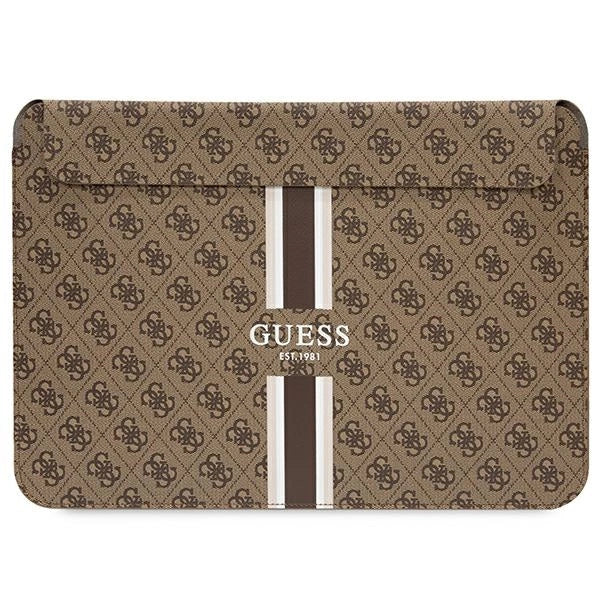 Guess 4G Printed Stripes cover til en 14" laptop - brun