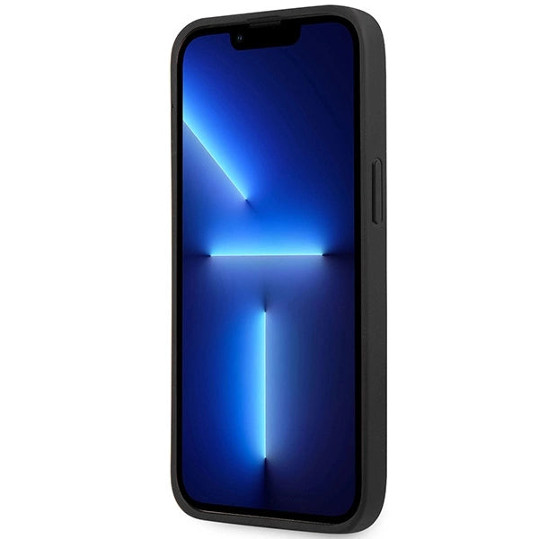 BMW læder Emboss-kasse til iPhone 13 Pro / iPhone 13 - sort