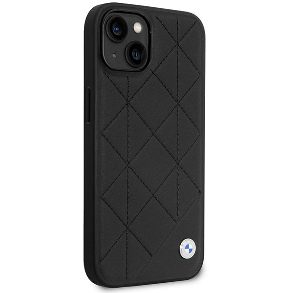 Case BMW BMHCP14S22RQDK iPhone 14 6,1" sort/sort Ledret Quilted