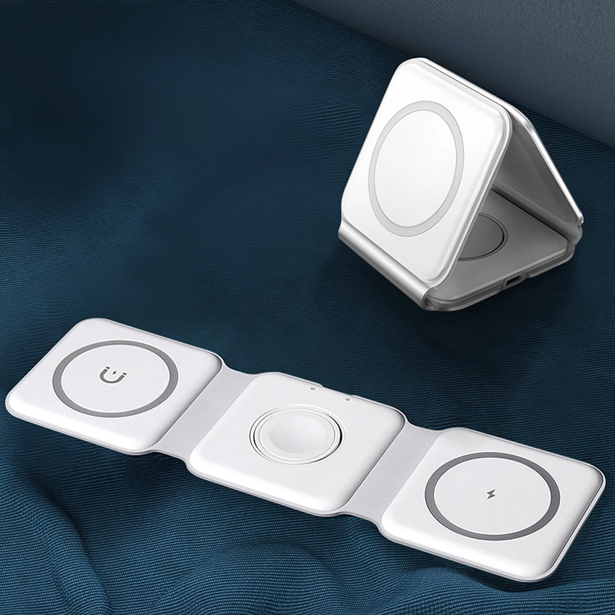 Dudao A11N 15W 3in1 induktiv oplader - hvid + USB-C / USB-C kabel