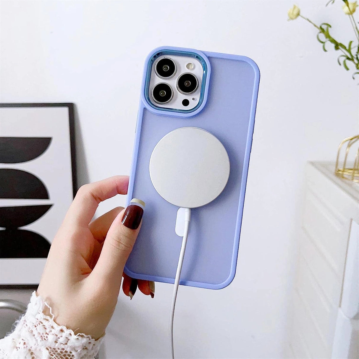 Magnetic Color Matte Case for iPhone 15 Pro Max - pink