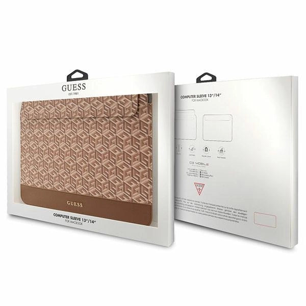 Guess GCube Stripes case til en 14" laptop - brun