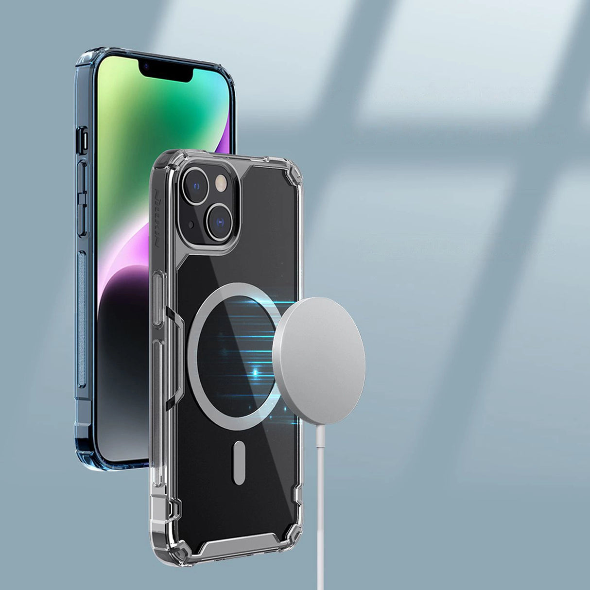 Nillkin Nature Pro pansret kuffert med MagSafe til iPhone 15 Plus - blå