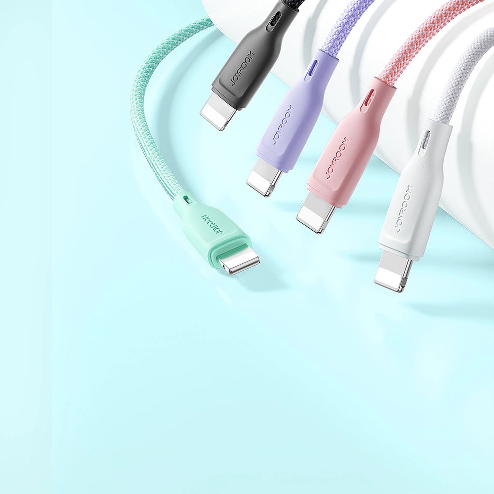 Joyroom Multi-Color Series S-A34 USB-A / Lightning 3A kabel 1m - lyserød