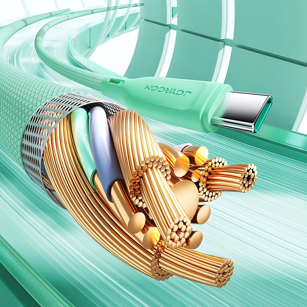 Joyroom Multi-Color Series S-A34 USB-C / USB-C PD 60W kabel 1m - grøn