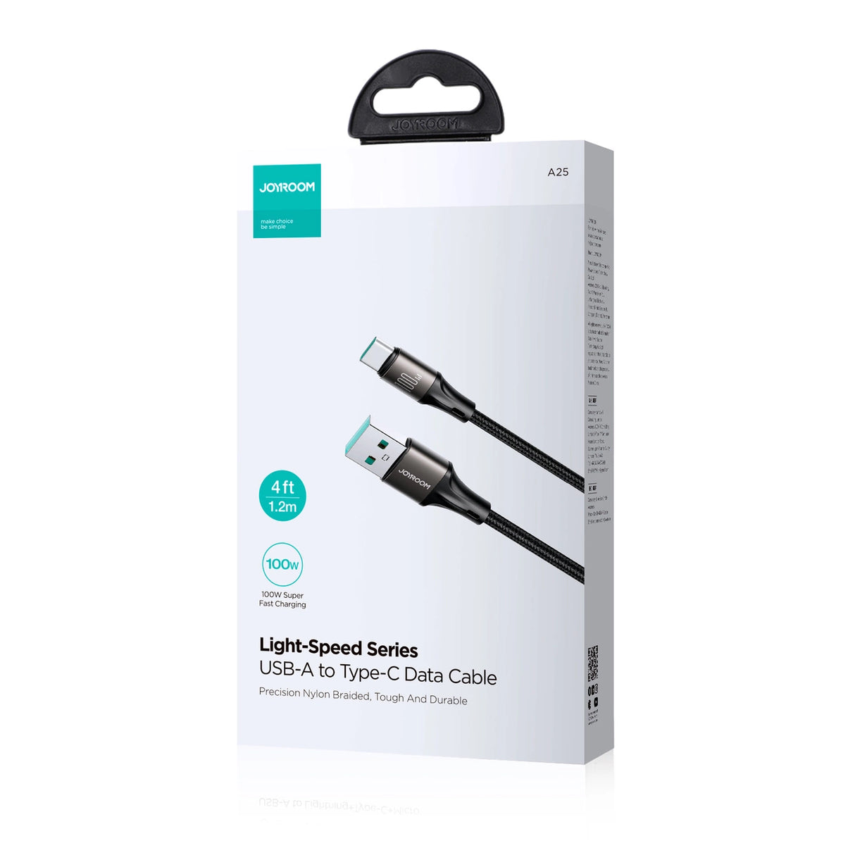 Joyroom Light-Speed Series S-A25 USB-A / USB-C kabel 100W 1,2m - sort