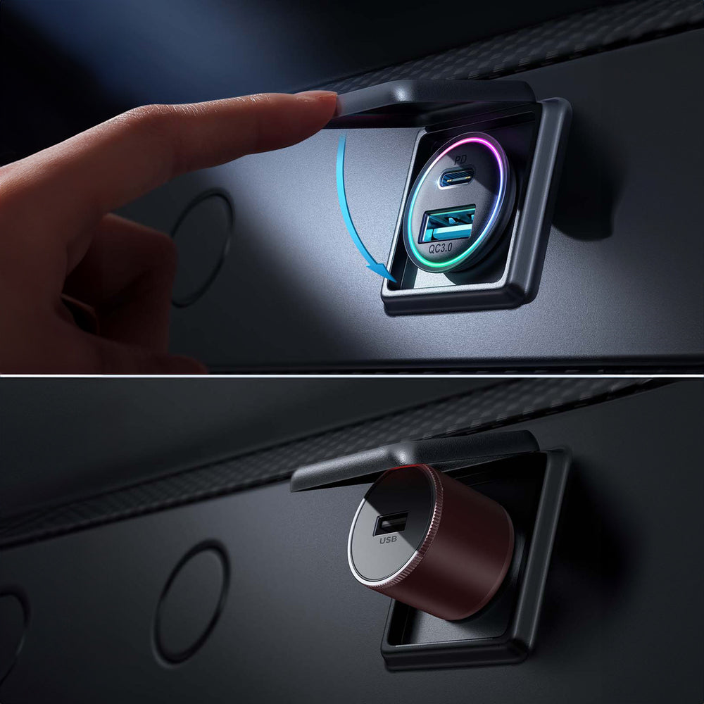 Joyroom JR-CCN04 60W USB-A USB-C mini oplader - sort