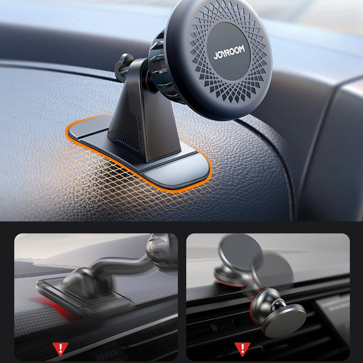 Joyroom JR-ZS356 magnetisk telefonholder i cockpit - mørkegrå