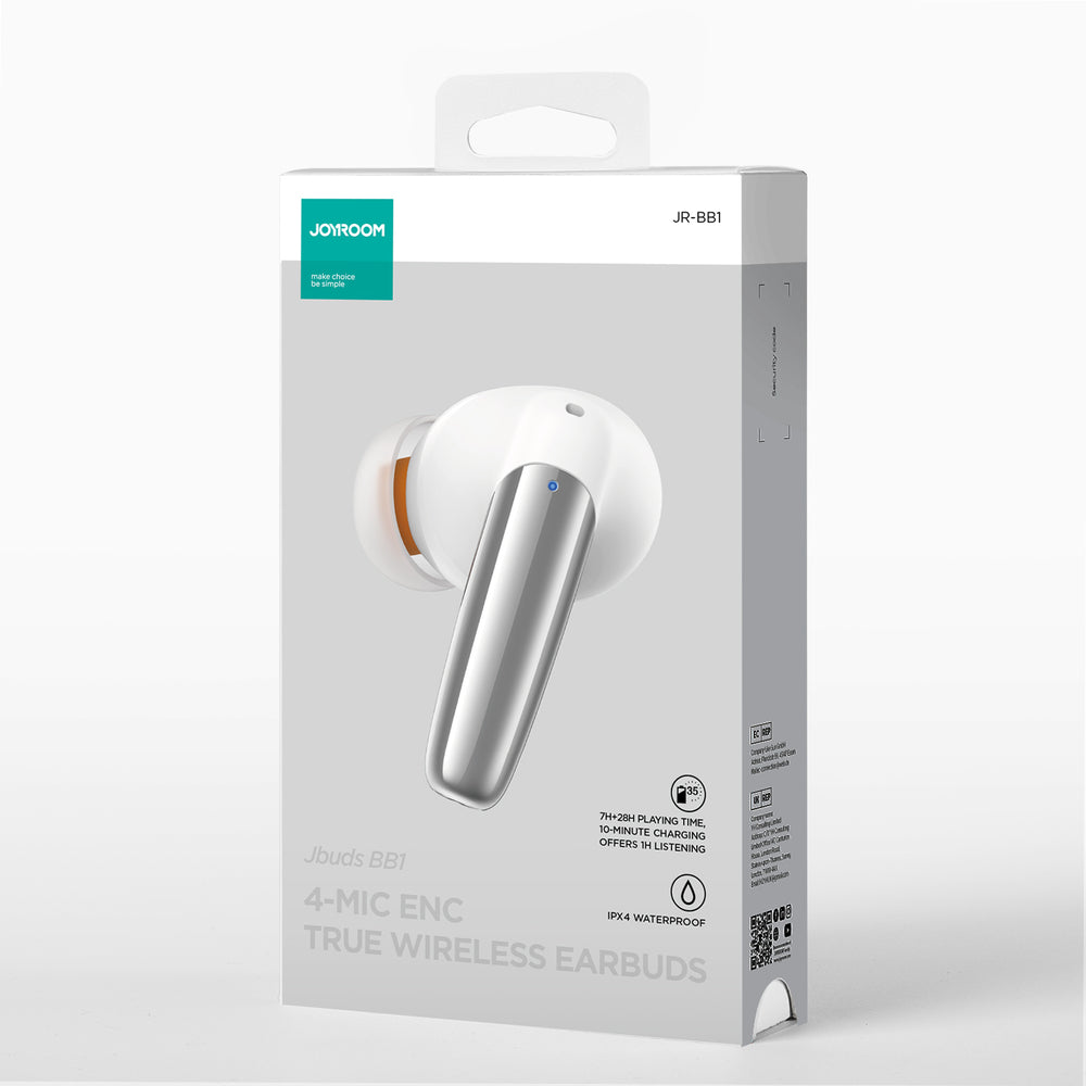 Joyroom Jbuds Series JR-BB1 TWS trådløse in-ear hovedtelefoner - hvid
