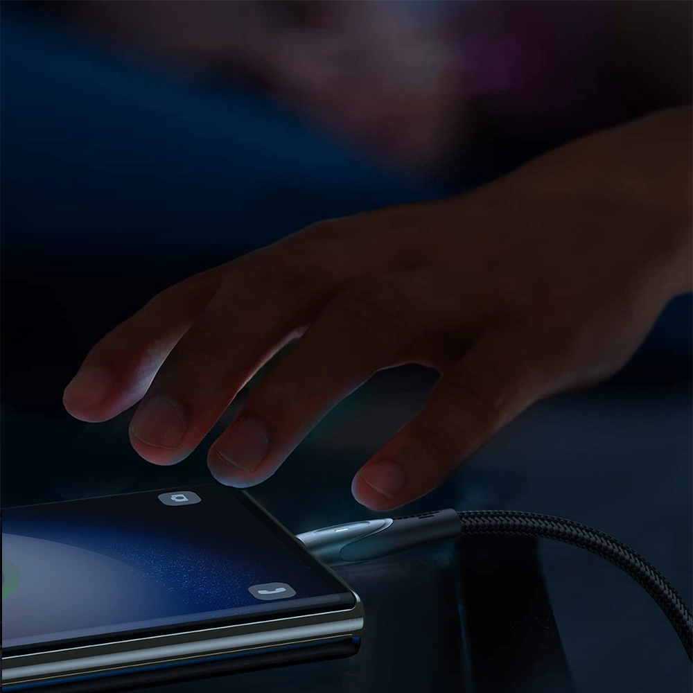 Joyroom Star-Light Series SA27-CC5 USB-C / USB-C kabel 100W 1,2m - sort