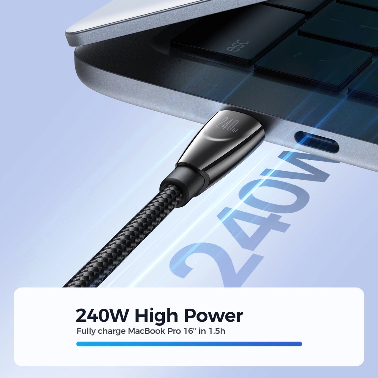 Joyroom Pioneer Series SA31-CC5 USB-C / USB-C 240W Kabel 1,2 m - sort