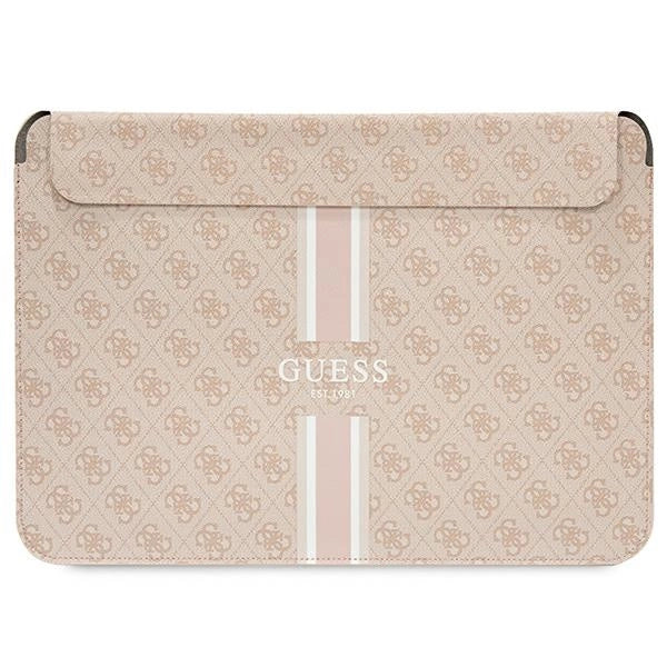 Guess 4G Printed Stripes cover til en 16" laptop - pink