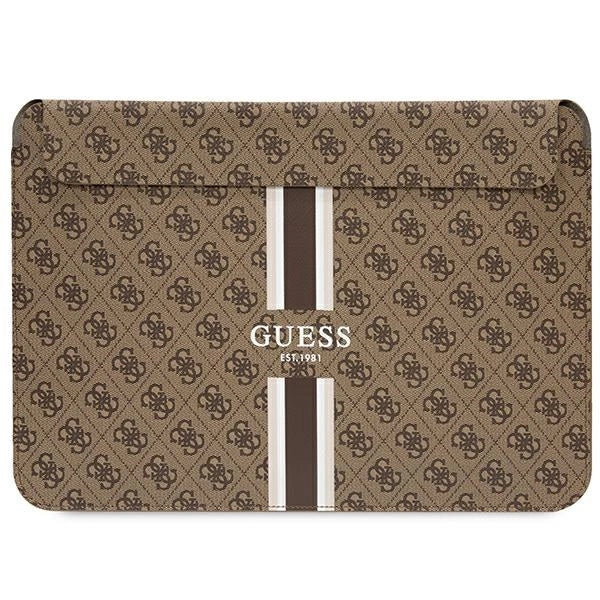 Guess 4G Printed Stripes cover til en 16" laptop - brun