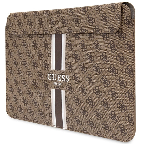 Guess 4G Printed Stripes cover til en 16" laptop - brun