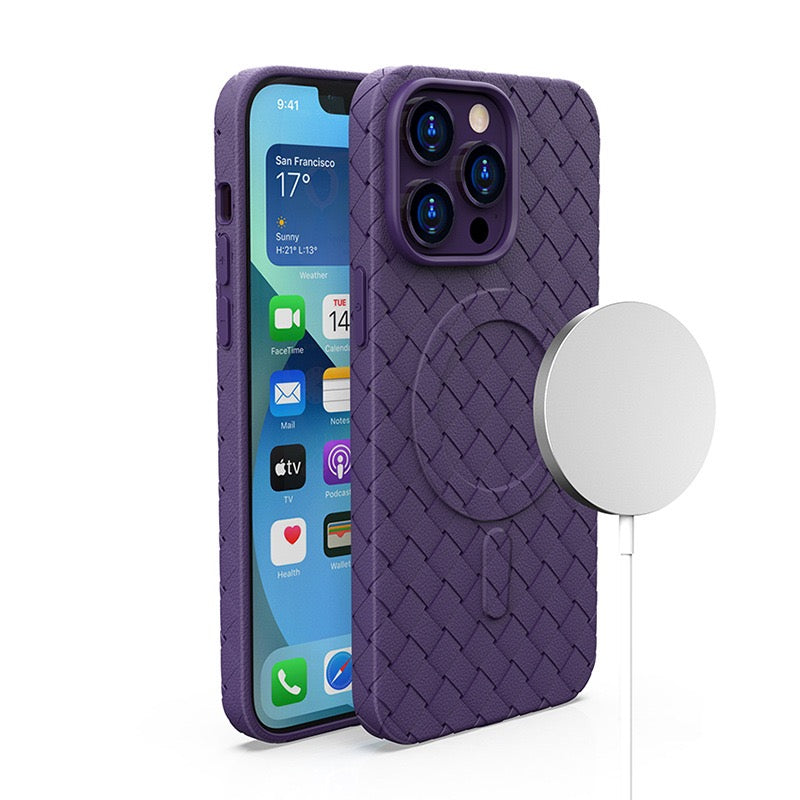 MagSafe Woven Case til iPhone 15 Pro - lilla