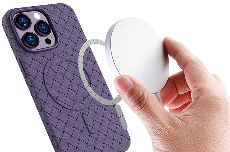 MagSafe Woven Case til iPhone 15 Pro - lilla