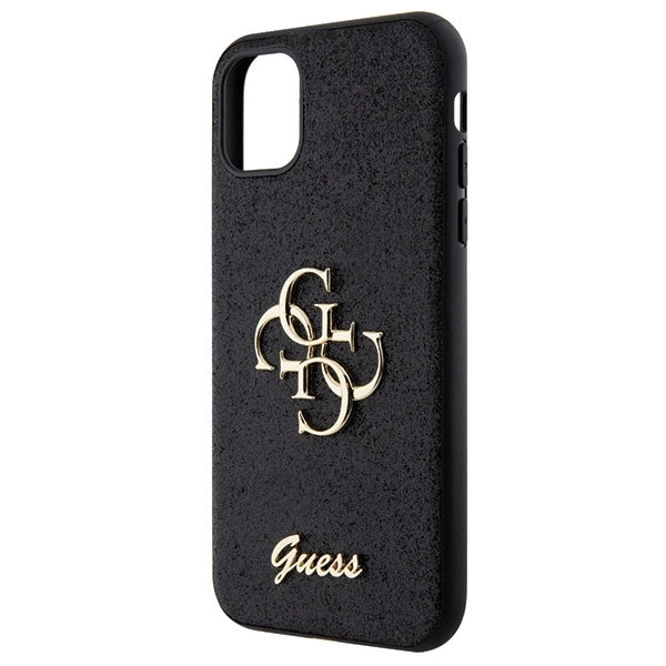 Guess GUHCN61HG4SGK sag til iPhone 11 / Xr - sort Glitter Script Big 4G