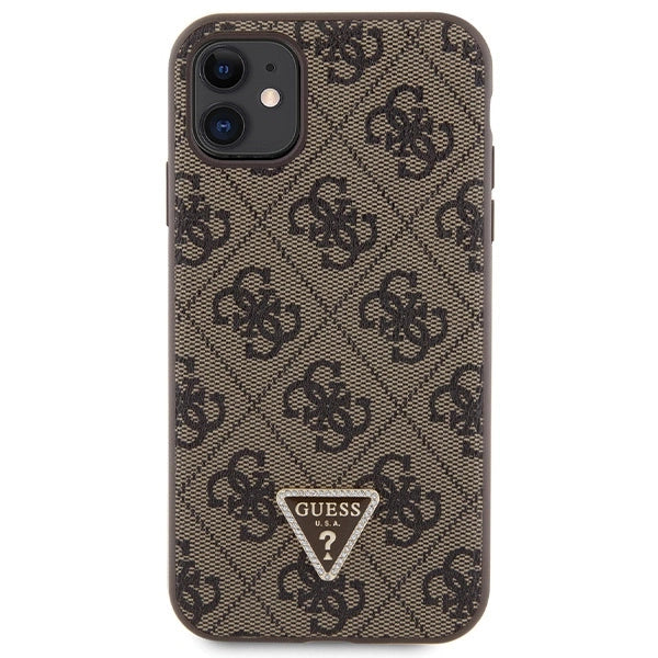 Guess GUHCN61P4TDSCPW Case til iPhone 11 / Xr - Brown Crossbody 4G Metal Logo