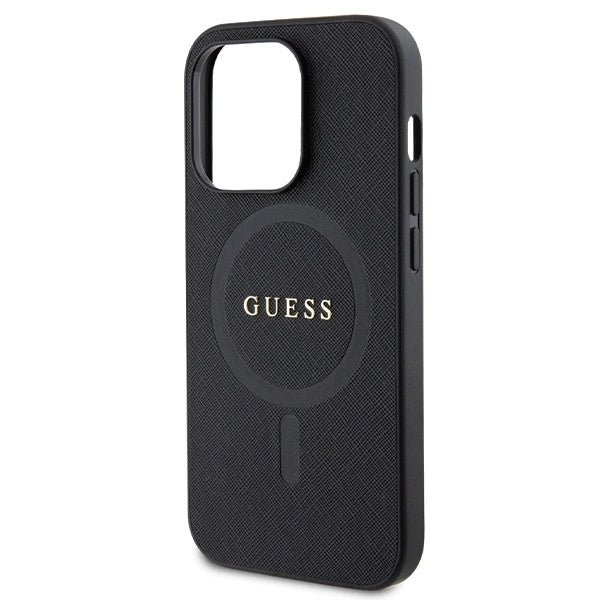 Guess GUHMP14LPSAHMCK-foder til iPhone 14 Pro - sort Saffiano MagSafe