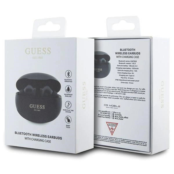 Guess GUTWST50EK TWS Bluetooth hovedtelefoner + docking station - sort Classic EST