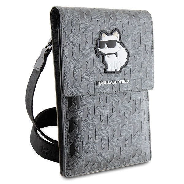 Karl Lagerfeld Case KLWBSAKHPCG Handbag - Silver Saffiano Monogram Choupette