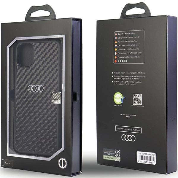 Audi Carbon Fiber iPhone 11 / Xr 6.1" sort/sort hardcase AU-TPUPCIP11-R8/D2-BK
