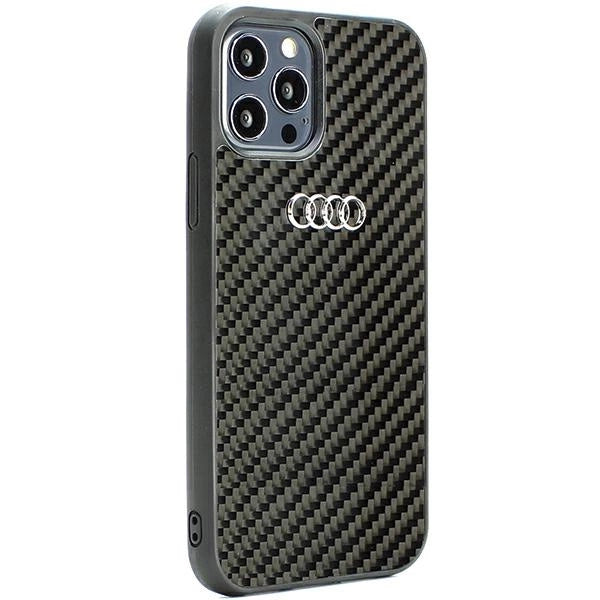 Audi Carbon Fiber iPhone 12/12 Pro 6.1" sort/sort hardcase AU-TPUPCIP12P-R8/D2-BK