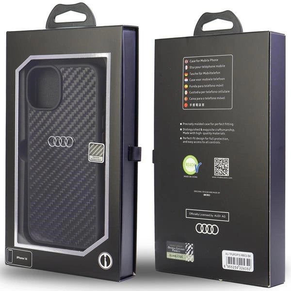 Audi Carbon Fiber iPhone 12/12 Pro 6.1" sort/sort hardcase AU-TPUPCIP12P-R8/D2-BK
