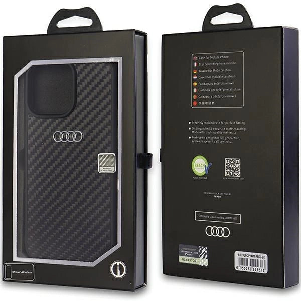 Audi Carbon Fiber iPhone 14 Pro Max 6.7" sort/sort hardcase AU-TPUPCIP14PM-R8/D2-BK