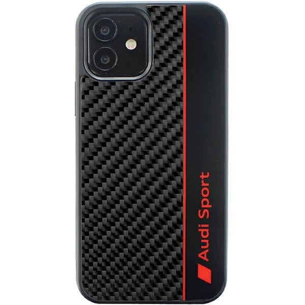 Audi Carbon Fiber Stripe iPhone 12/12 Pro 6.1" sort/sort hardcase AUS-TPUPCIP12P-R8/D1-BK