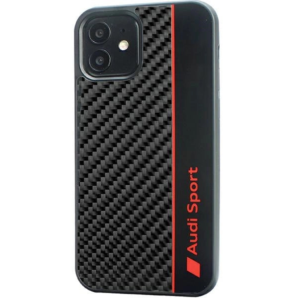 Audi Carbon Fiber Stripe iPhone 12/12 Pro 6.1" sort/sort hardcase AUS-TPUPCIP12P-R8/D1-BK
