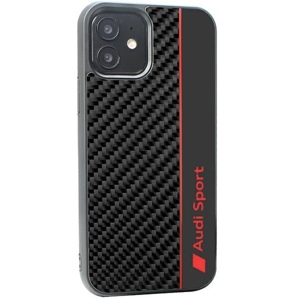 Audi Carbon Fiber Stripe iPhone 12/12 Pro 6.1" sort/sort hardcase AUS-TPUPCIP12P-R8/D1-BK