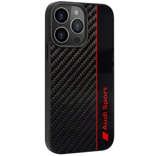 Audi Carbon Fiber Stripe iPhone 13 Pro / 13 6.1" sort/sort hardcase AUS-TPUPCIP13P-R8/D1-BK