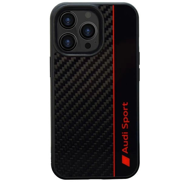 Audi Carbon Fiber Stripe iPhone 13 Pro Max 6.7" sort/sort hardcase AUS-TPUPCIP13PM-R8/D1-BK