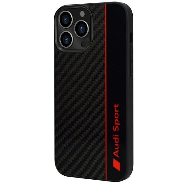 Audi Carbon Fiber Stripe iPhone 13 Pro Max 6.7" sort/sort hardcase AUS-TPUPCIP13PM-R8/D1-BK
