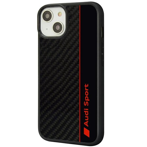 Audi Carbon Fiber Stripe iPhone 14 6.1" sort/sort hardcase AUS-TPUPCIP14-R8/D1-BK