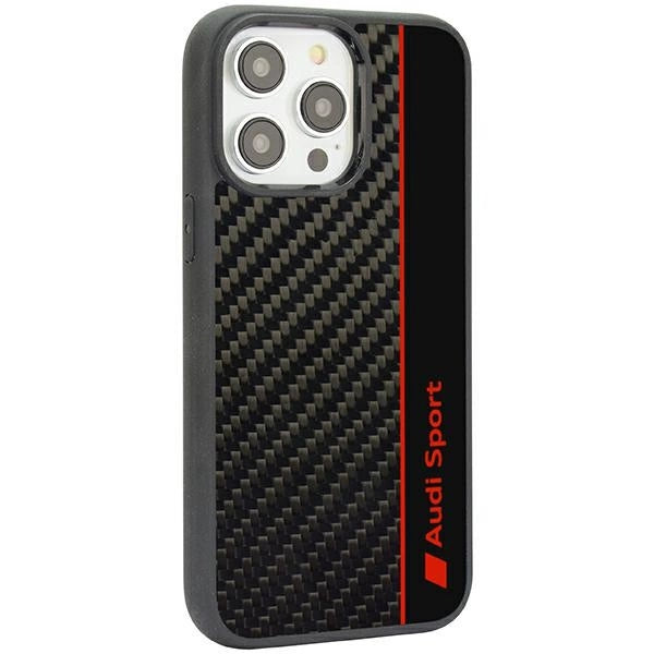 Audi Carbon Fiber Stripe iPhone 14 Pro 6.1" sort/sort hardcase AUS-TPUPCIP14P-R8/D1-BK
