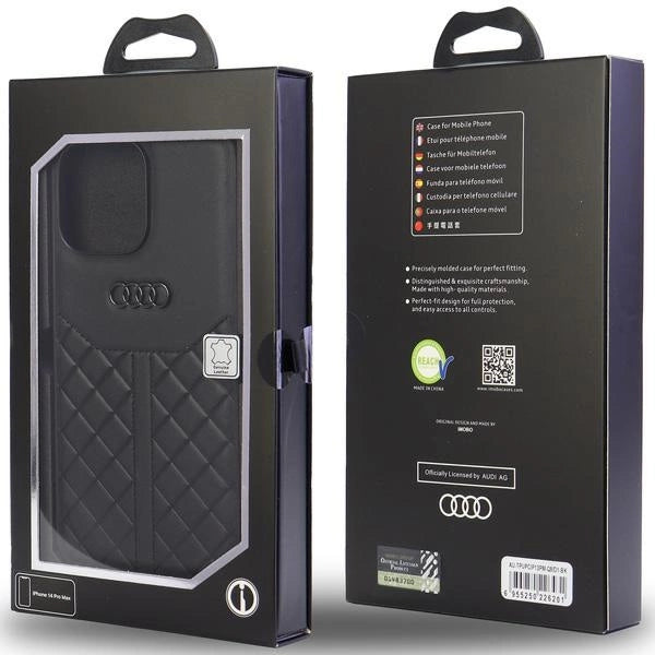 Audi Genuine Leather iPhone 13 Pro Max 6.7" sort/sort hardcase AU-TPUPPCIP13PM-Q8/D1-BK
