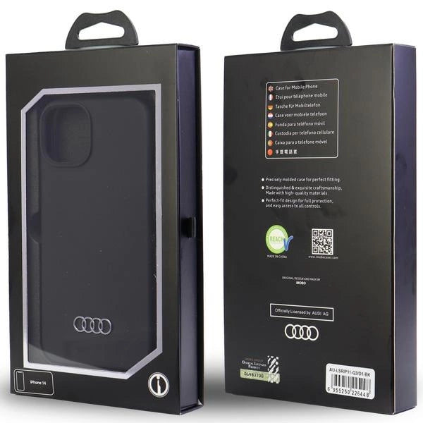 Audi Silicone Case iPhone 11 / Xr 6.1" sort/sort hardcase AU-LSRIP11-Q3/D1-BK