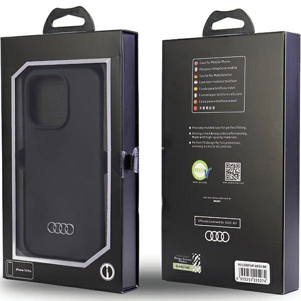 Audi Silicone Case iPhone 14 Pro 6.1" sort/sort hardcase AU-LSRIP14P-Q3/D1-BK