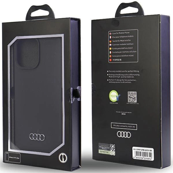 Audi Silicone Case iPhone 14 Pro Max 6.7" sort/sort hardcase AU-LSRIP14PM-Q3/D1-BK